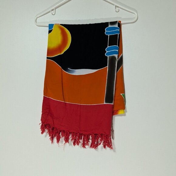 *3/$10* Pura Vida Tropical Bright Sarong with Toucan Images Orange Yellow Green - Picture 1 of 3